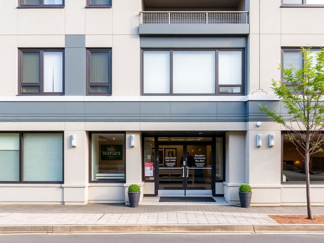 Commercial strata and retail building exterior in Greater Victoria with professional property maintenance